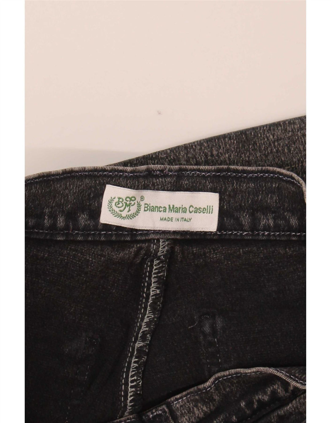 Bianca Maria Caselli Damen Bootcut Jeans IT 42 Medium W27 L30 Schwarze Baumwolle