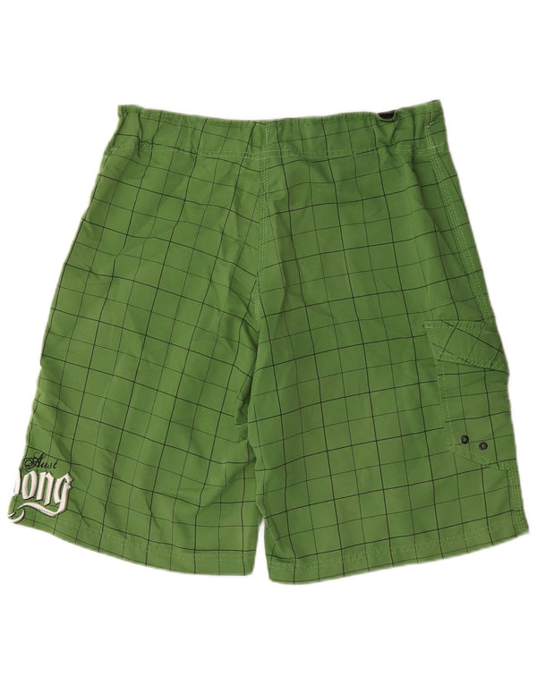 Billabong Mens Graphic Swimming Shorts Large  Green Check Polyester