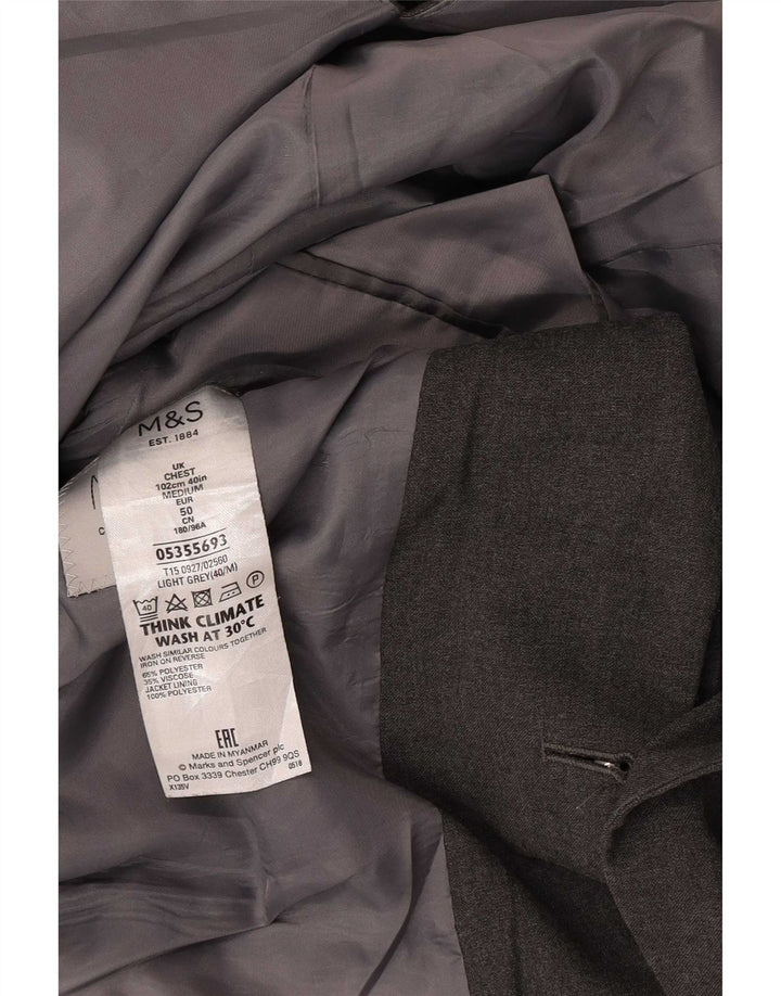 Marks & Spencer Herren-Blazer, reguläre Passform, 2 Knöpfe, UK 40, Mittelgrau