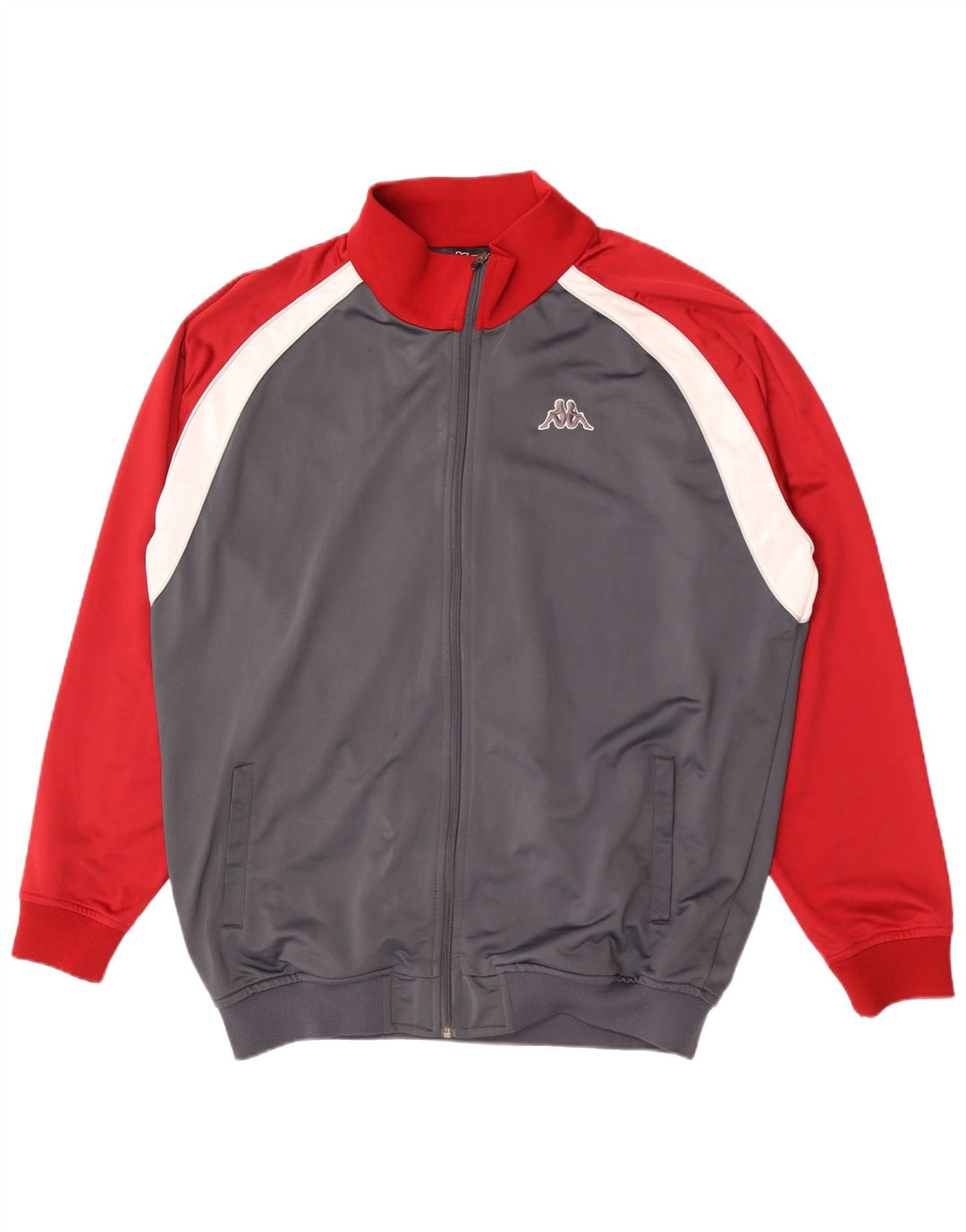 Kappa Herren-Trainingsanzug-Oberteiljacke 3XL Graues Colourblock-Polyester