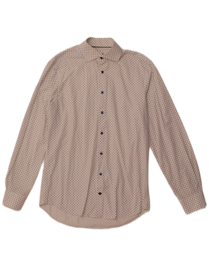 Maßgeschneidertes Herrenhemd von TOMMY HILFIGER, Größe 39 15 1/2, mittelweiß, geometrisch