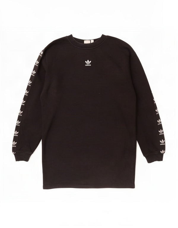 Adidas Womens Graphic Oversized Sweatshirt Pullover UK 8 Small Schwarze Baumwolle