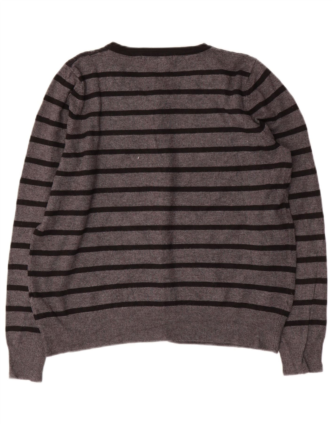 MARKS & SPENCER Damen Crop Cardigan Pullover UK 14 Mittelgrau gestreift