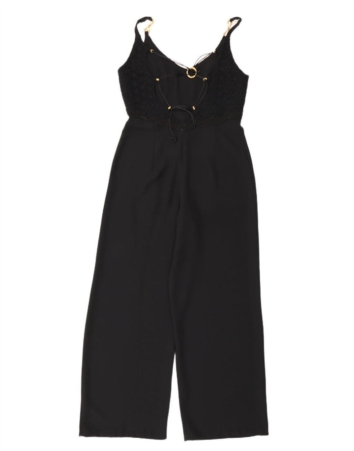 Vintage Damen Overall IT 46 Large Schwarz Polyester