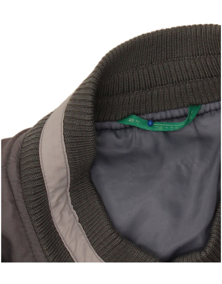 Canda Herren Bomberjacke UK 40 Large Graues Colourblock-Polyester