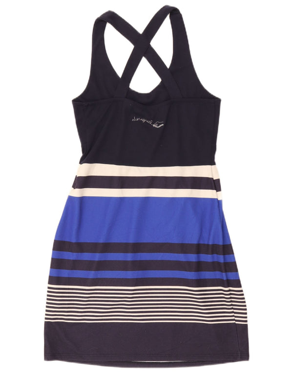 Desigual Damen-Sommerkleid mit Grafik, UK 12, mittelgroß, marineblau, gestreift, Polyester
