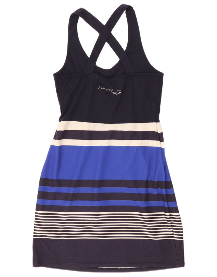 Desigual Damen-Sommerkleid mit Grafik, UK 12, mittelgroß, marineblau, gestreift, Polyester