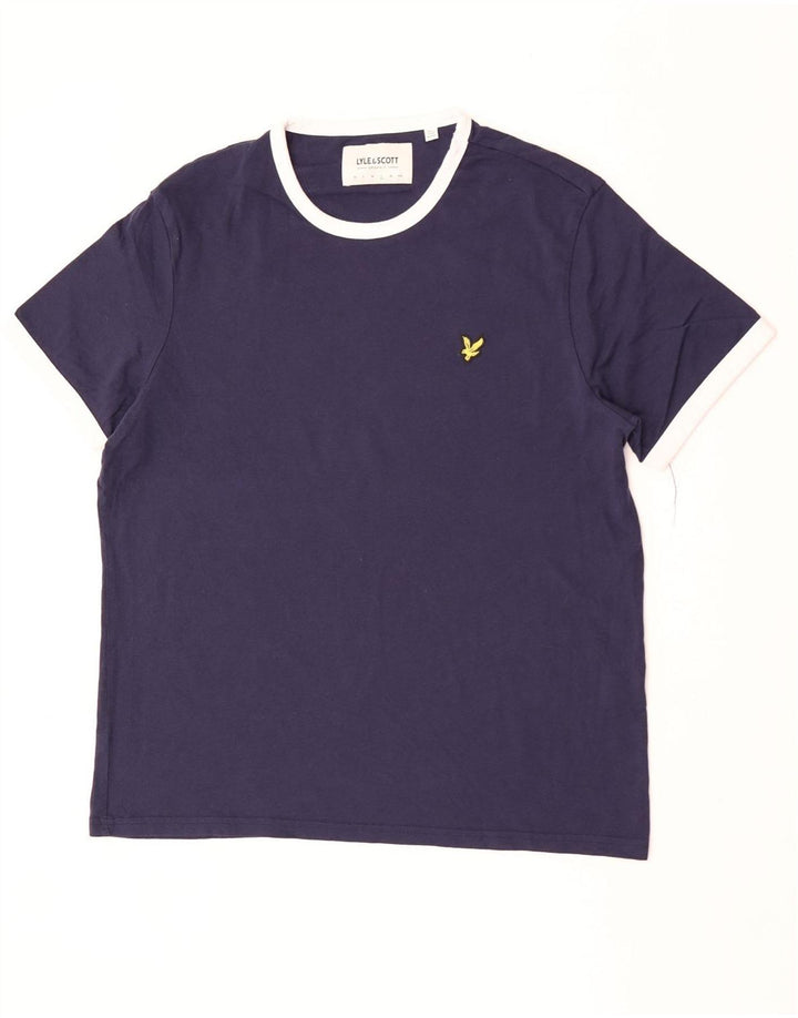 Lyle & Scott Herren-T-Shirt-Oberteil, groß, Marineblau, Farbblock