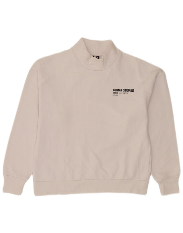 Übergroßer Sweatshirt-Pullover für Damen von Colmar, UK 10, Größe S, weiße Baumwolle