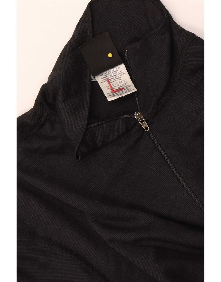 Patagonia Womens Zip Neck T-Shirt Top UK 14 Mittelschwarzes Polyester