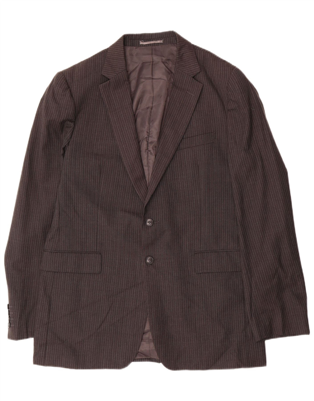 Jaeger Herren-Blazer mit 2 Knöpfen, UK 42, XL, graue Nadelstreifenwolle
