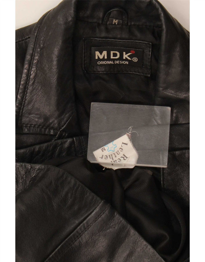 MDK Damen Lederjacke UK 12 Medium Schwarz