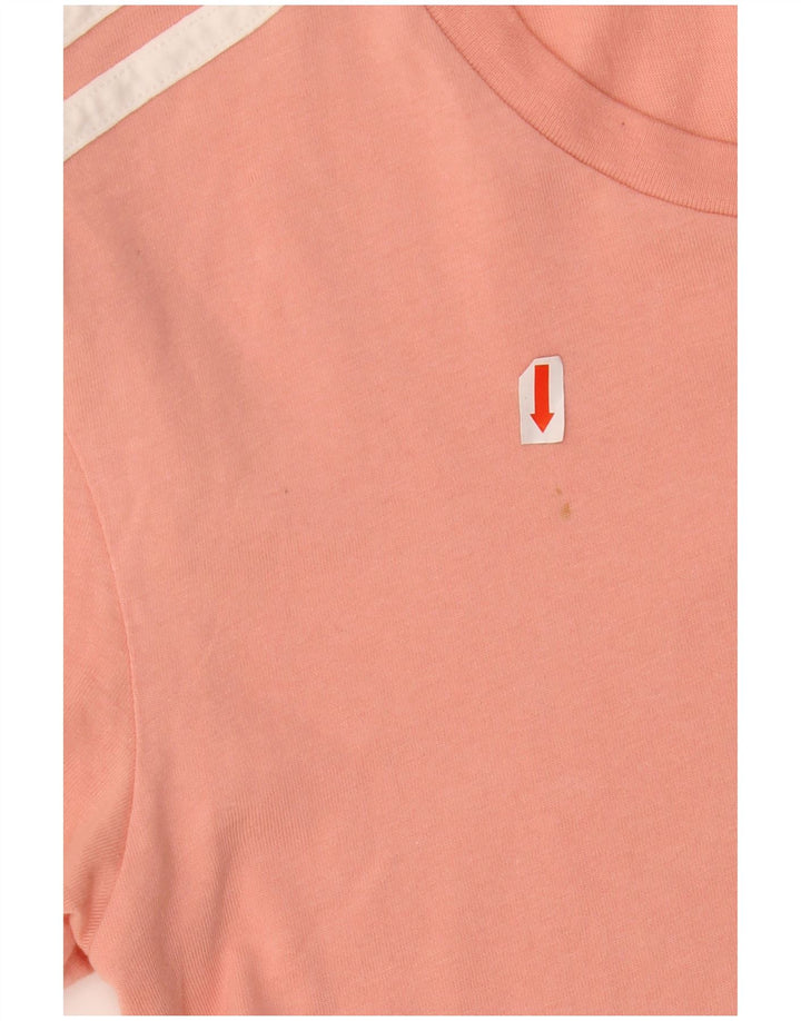 ADIDAS Damen Übergroßes Crop T-Shirt Top UK 6 XS Rosa Baumwolle