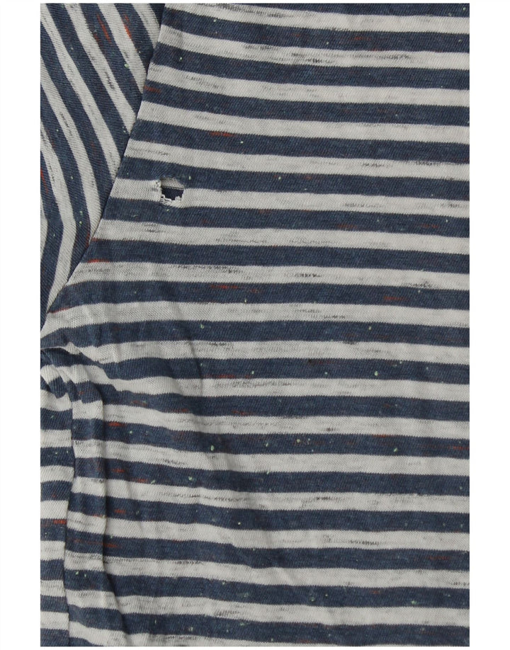 Tommy Hilfiger Herren-T-Shirt-Oberteil aus mittelblauer, gestreifter Baumwolle