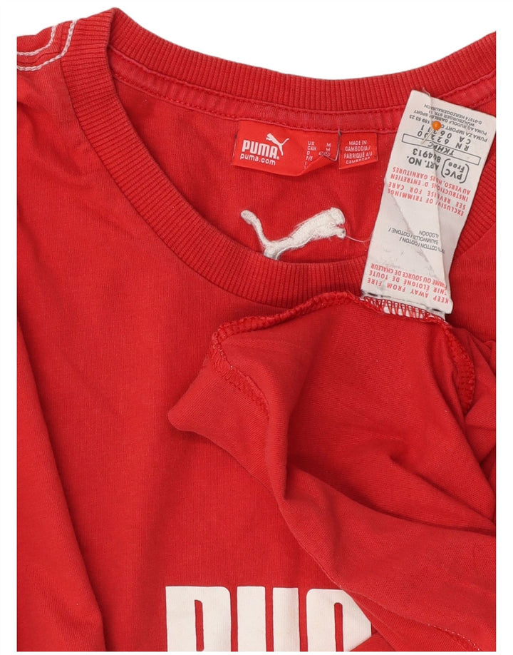 PUMA Herren Grafik-T-Shirt-Oberteil aus mittelroter Baumwolle