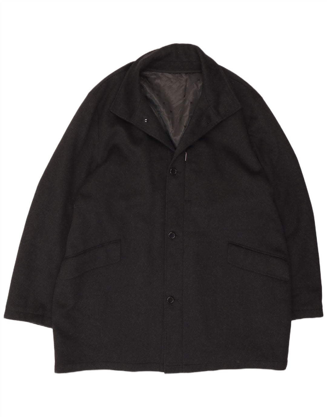 Pierre Cardin Herrenmantel IT 50 Große schwarze Wolle