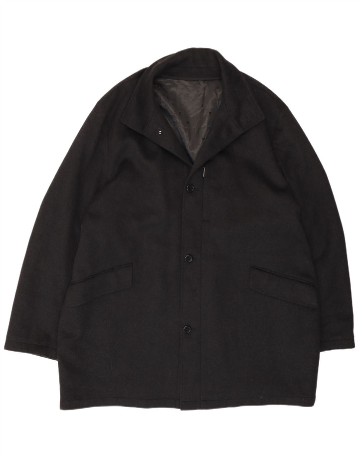 Pierre Cardin Herrenmantel IT 50 Große schwarze Wolle