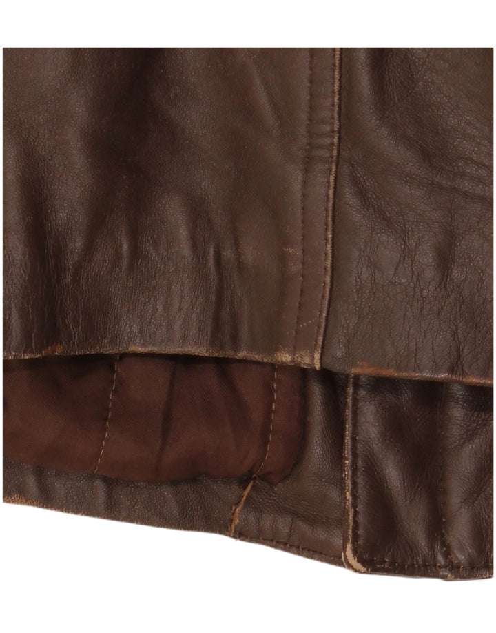 Vintage Herren Lederjacke IT 52 XL Braunes Leder