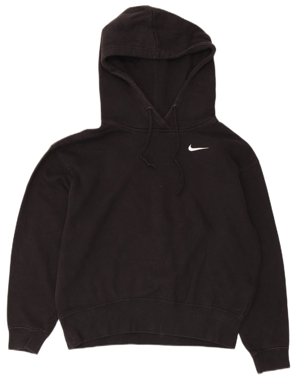 Nike Damen-Pullover mit übergroßem Kapuzenpullover, Gr. 6, XS, schwarze Baumwolle
