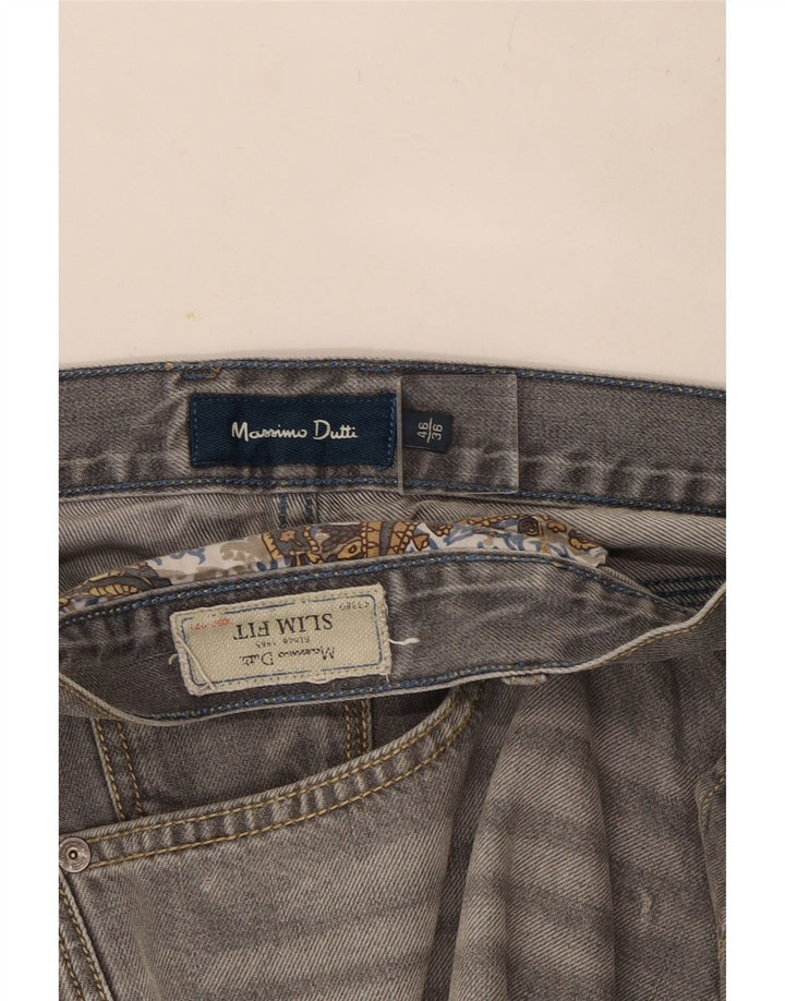 Massimo Dutti Herren Slim Jeans EU 46 XL W36 L28 Grau
