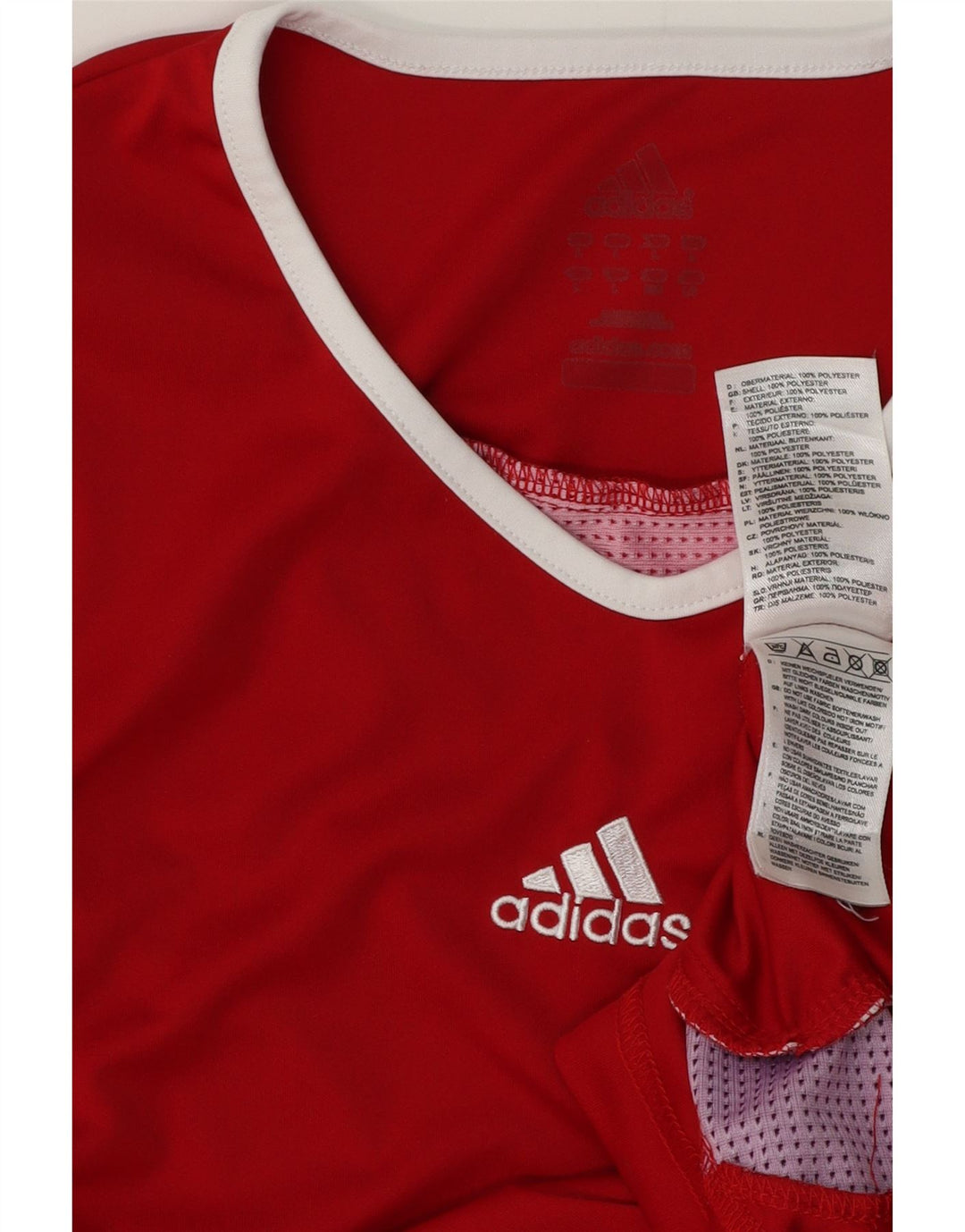 Adidas Herren Climalite T-Shirt Top, großes rotes Farbblock-Polyester