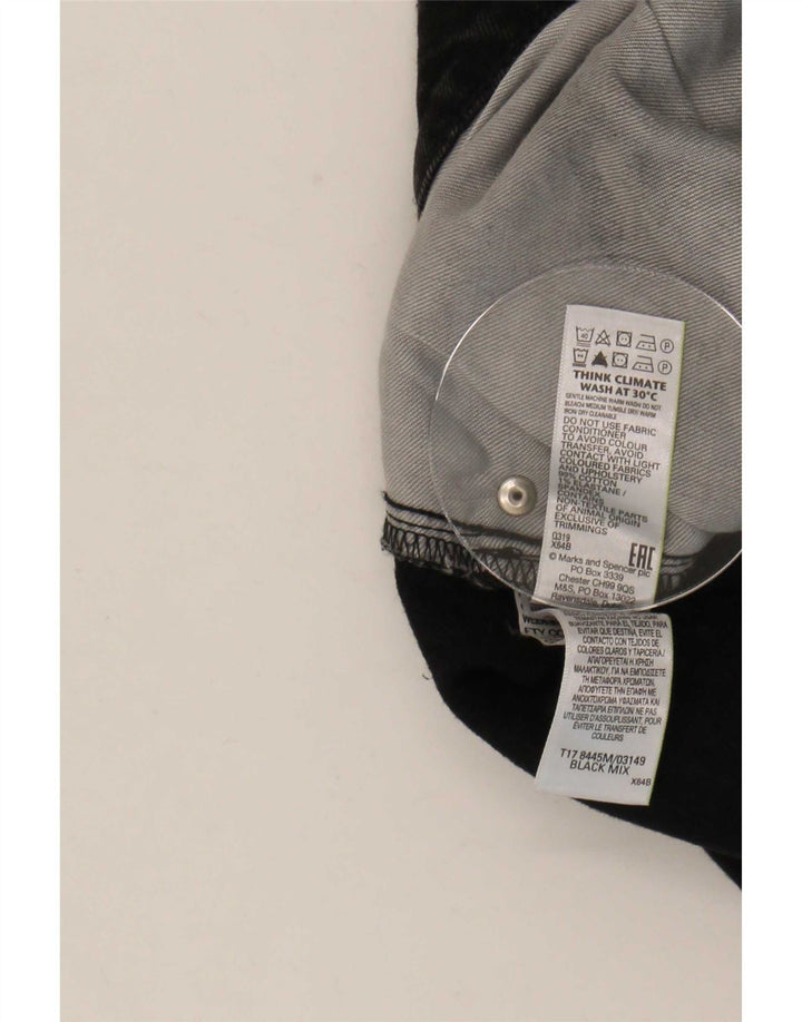 Marks & Spencer Herren Tapered Jeans W38 L33 Schwarze Baumwolle