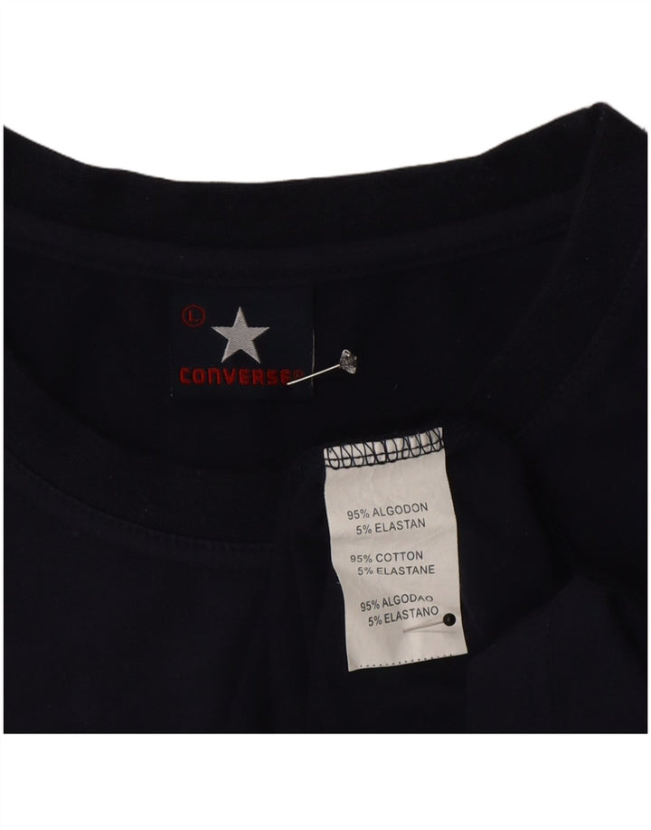 Converse Herren Chuck Taylor Grafik-Weste-Oberteil, groß, marineblaue Baumwolle