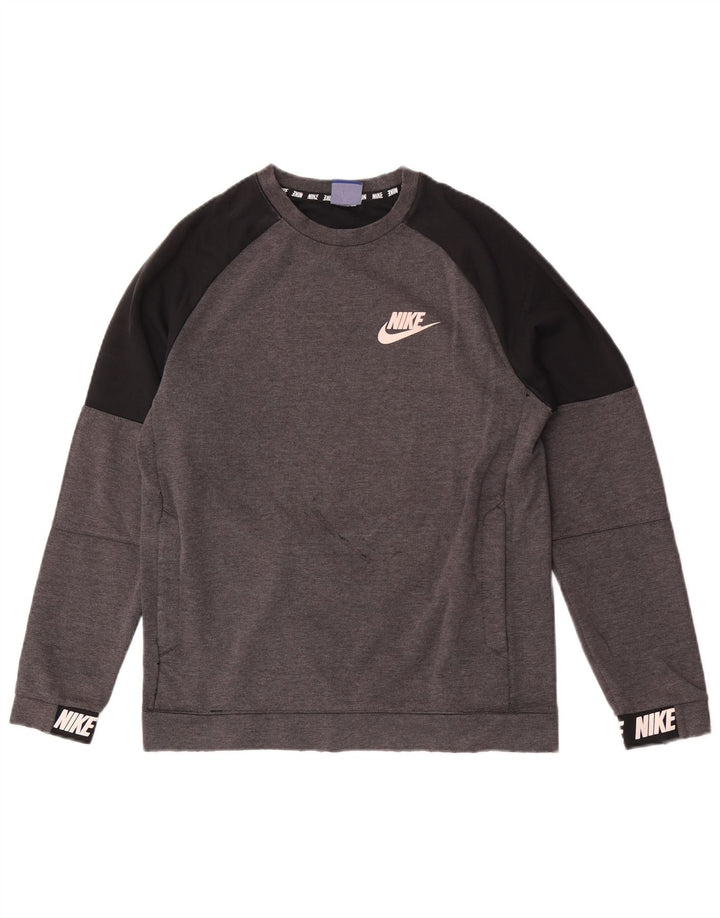 Nike Herren-Sweatshirt mit Grafik, Größe S, Grau, Farbblock