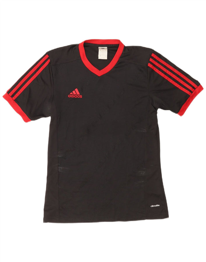 Adidas Herren Climalite T-Shirt Top Small Schwarz gestreift