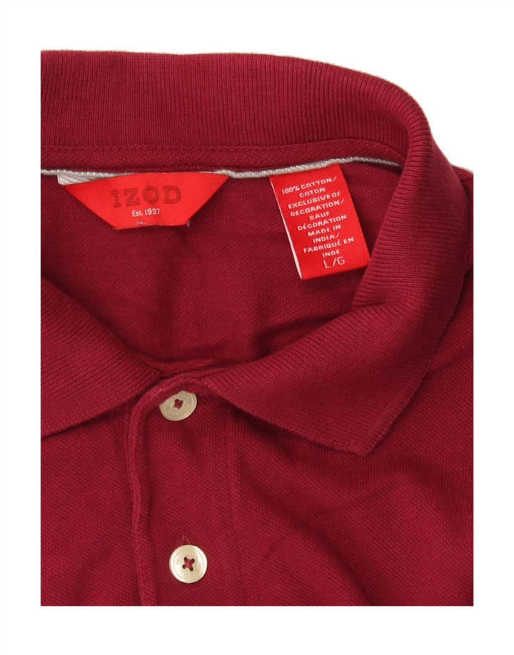 IZOD Mens Polo Shirt Large Maroon Cotton Vintage Izod and Second-Hand Izod from Messina Hembry 