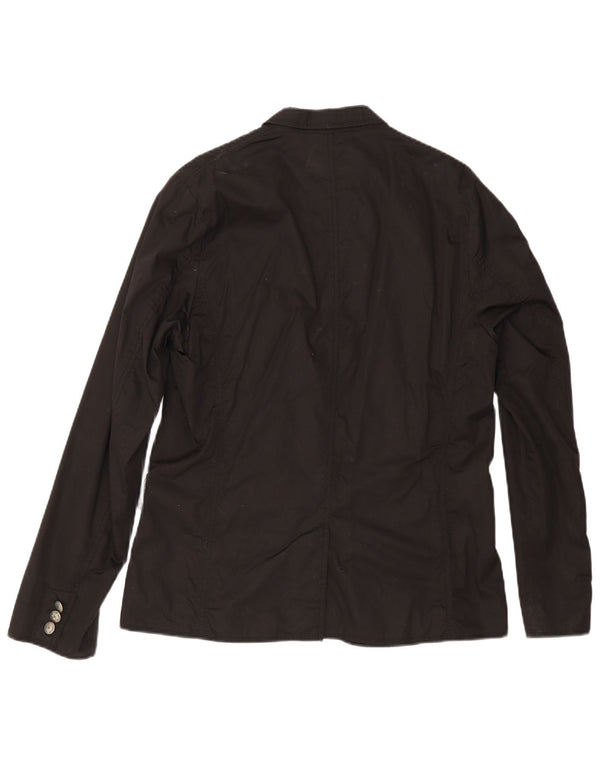 Guess Herren-Blazer mit 1 Knopf, UK 42, XL, schwarze Baumwolle