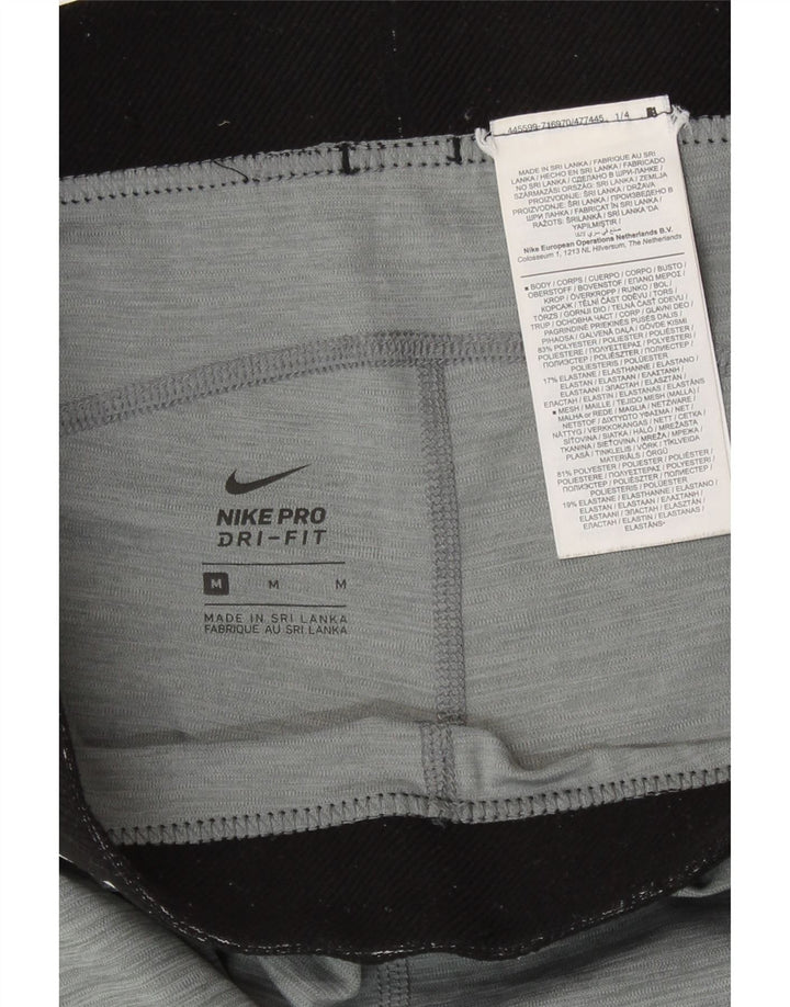 Nike Damen Dri Fit Graphic Leggings UK 12 Mittelgrau Farbblock
