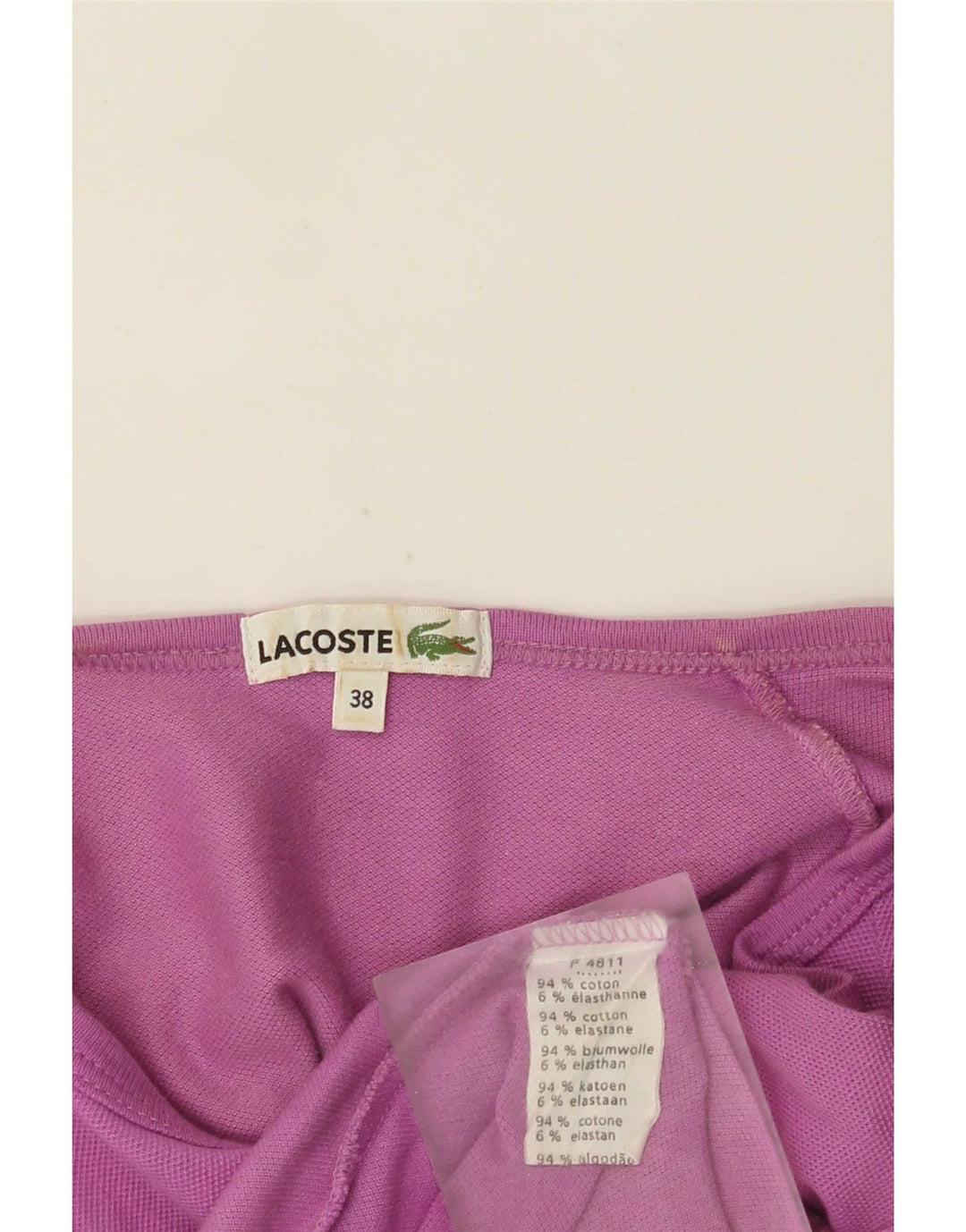 Lacoste Damen T-Shirt Top Größe 38 Medium Lila Baumwolle