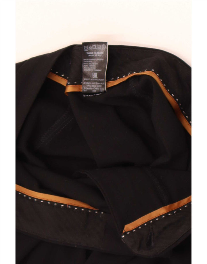Marks & Spencer Damen Bootcut-Anzughose UK 12 Medium W30 L27 Schwarz