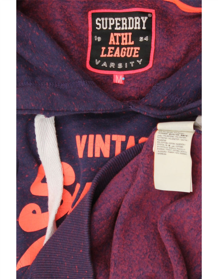 SUPERDRY Herren-Kapuzenpullover mit grafischem Muster, mittellila geflecktes Polyester