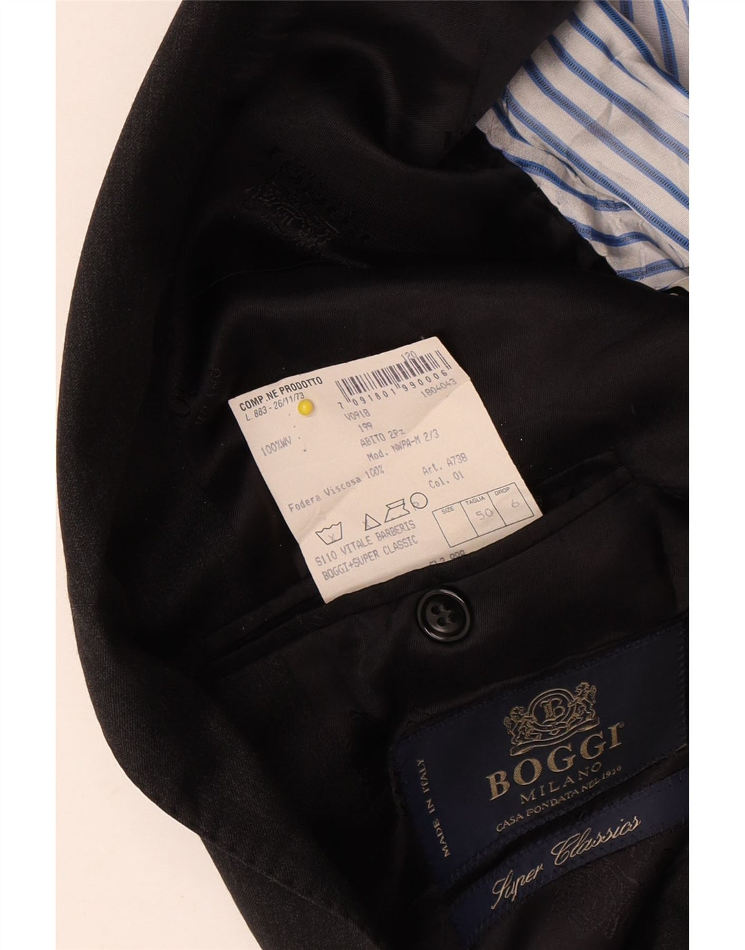 Boggi Herren Milano 3-Knopf-Blazerjacke IT 50 Große graue Wolle