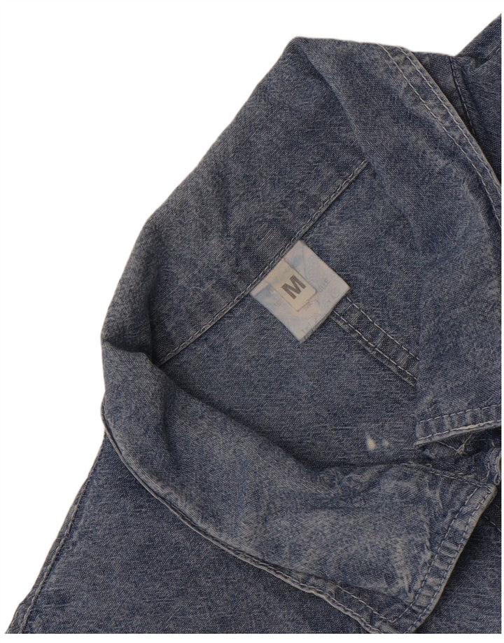 Vintage Damen Übergroßes Jeanshemd UK 14 Mittelblaue Baumwolle