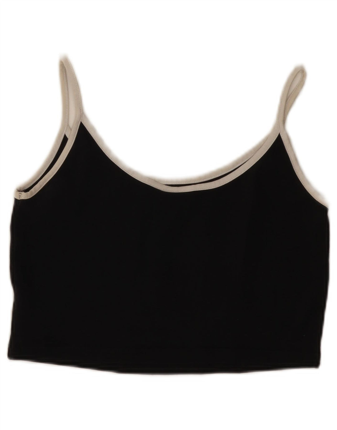 Adidas Damen Crop Cami Top UK 8 Small Schwarz Baumwolle