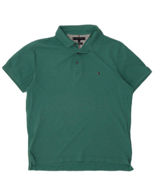 Tommy Hilfiger Herren Slim Fit Poloshirt XL Grüne Baumwolle