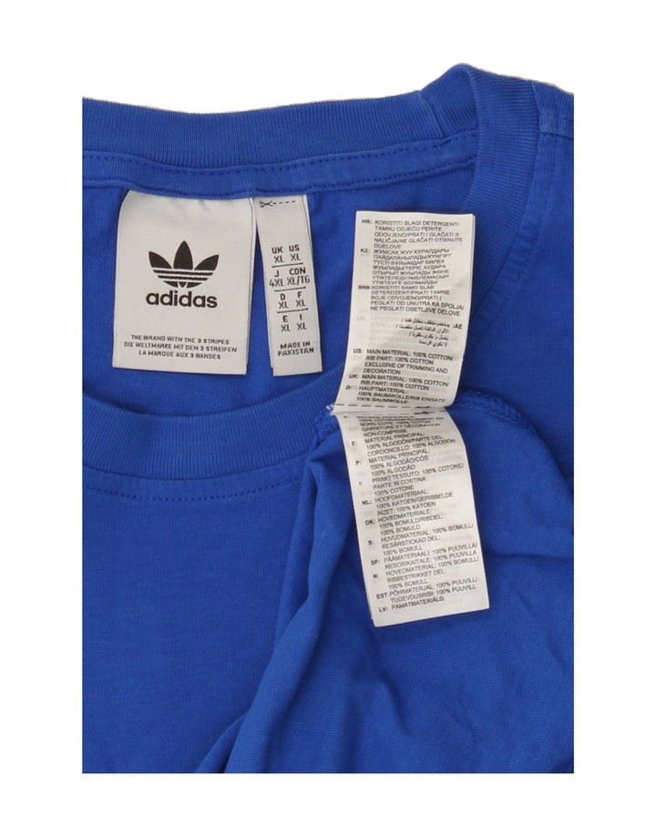 ADIDAS Mens T-Shirt Top XL Blue Cotton Vintage Adidas and Second-Hand Adidas from Messina Hembry 