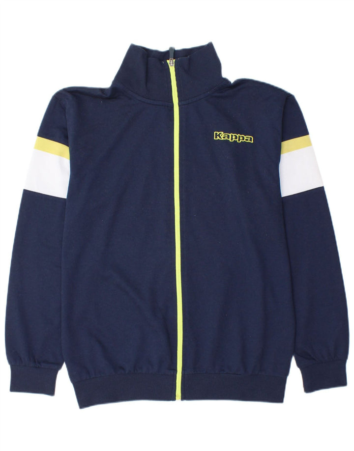 Kappa Herren-Trainingsanzug-Oberteil, Mittelgroßes marineblaues Farbblock-Polyester