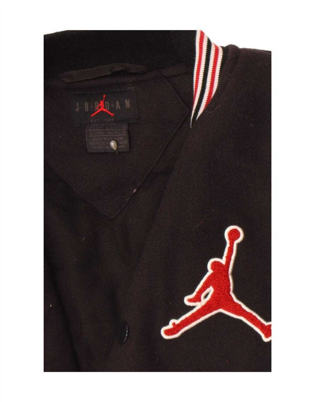 Jordan Graphic Varsity-Jacke für Jungen, 12–13 Jahre, Größe L, Schwarz, Farbblock