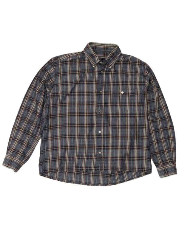 Goose & Gander Herren Flanellhemd IT 48 Medium Navy Blue Check