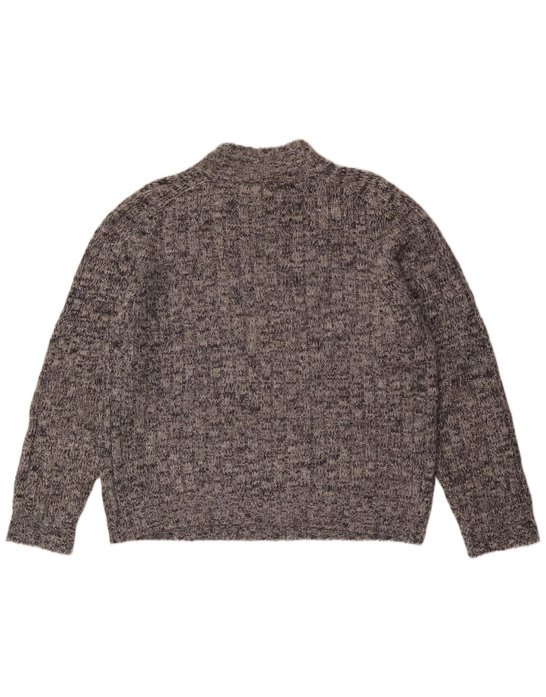 Marks & Spencer Damen-Pullover mit Reißverschluss am Hals, Gr. 42, Größe L, Grau meliert