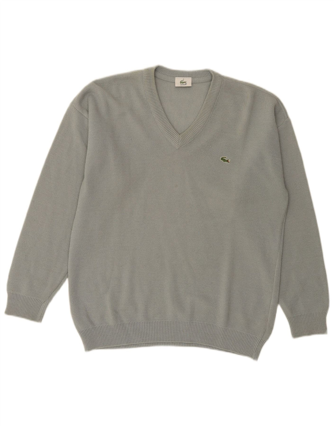 Lacoste Herren-Pullover mit V-Ausschnitt, Größe 3, kleine grüne Wolle