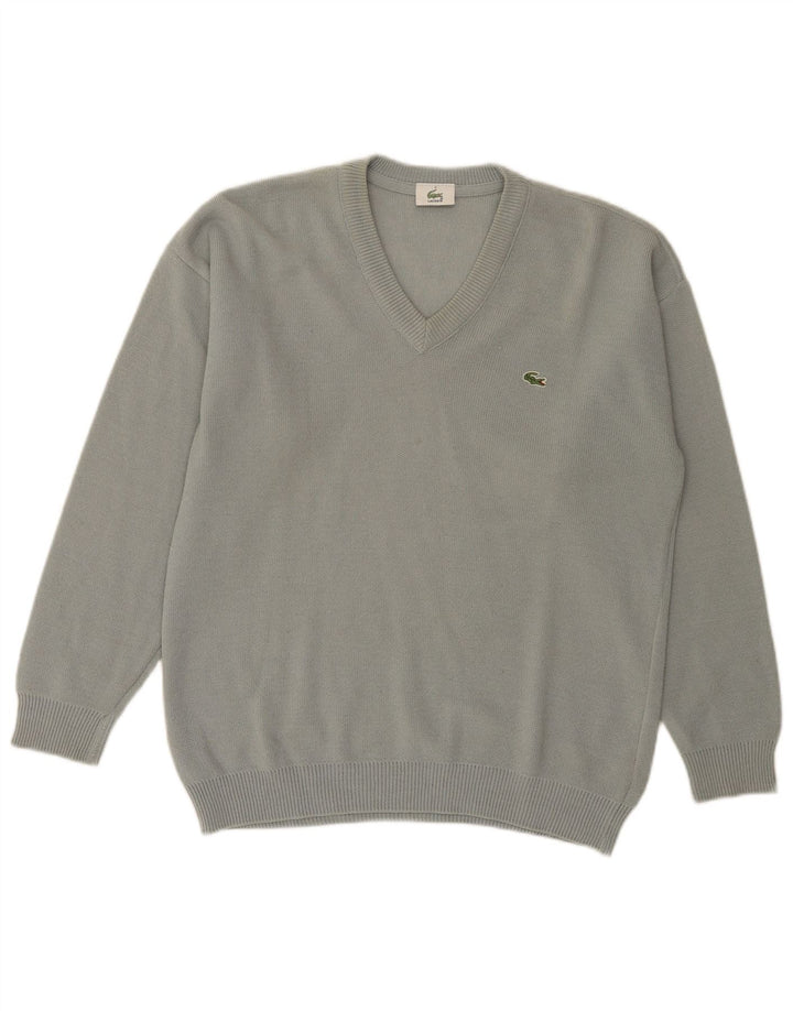 Lacoste Herren-Pullover mit V-Ausschnitt, Größe 3, kleine grüne Wolle