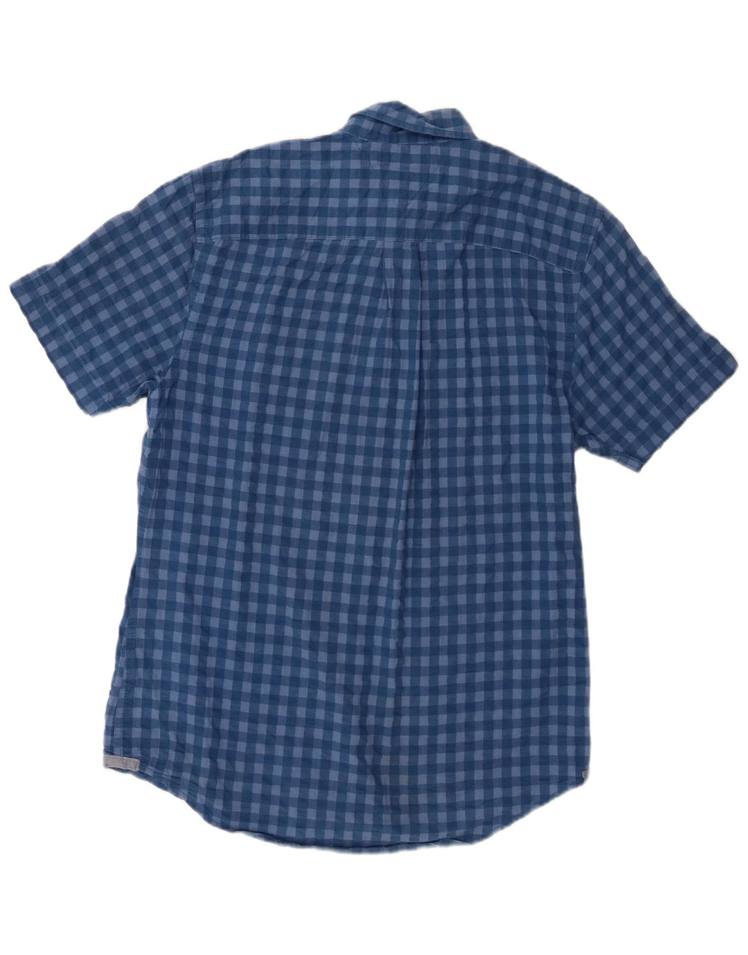 Tommy Hilfiger Herren Kurzarm-Hemd mit individueller Passform, klein, blau, Gingham-Baumwolle