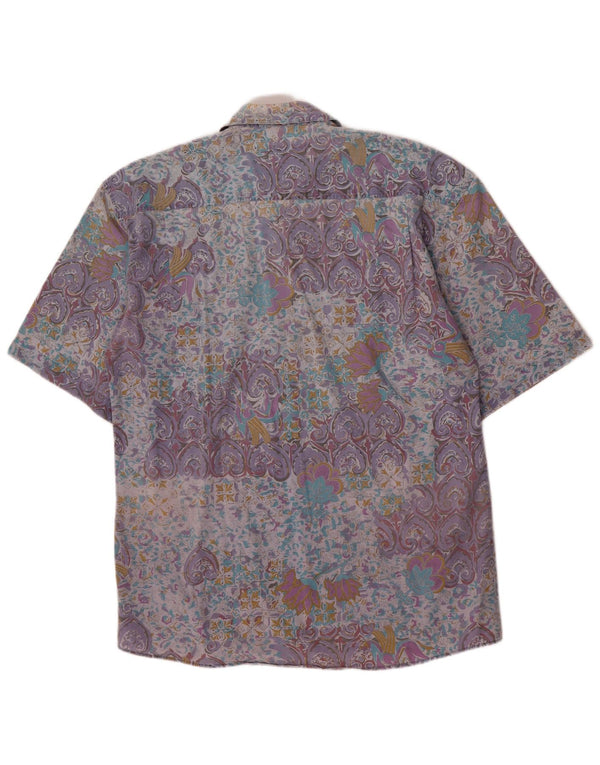 Daniel Brooks Mens Short Sleeve Shirt Large Purple Paisley