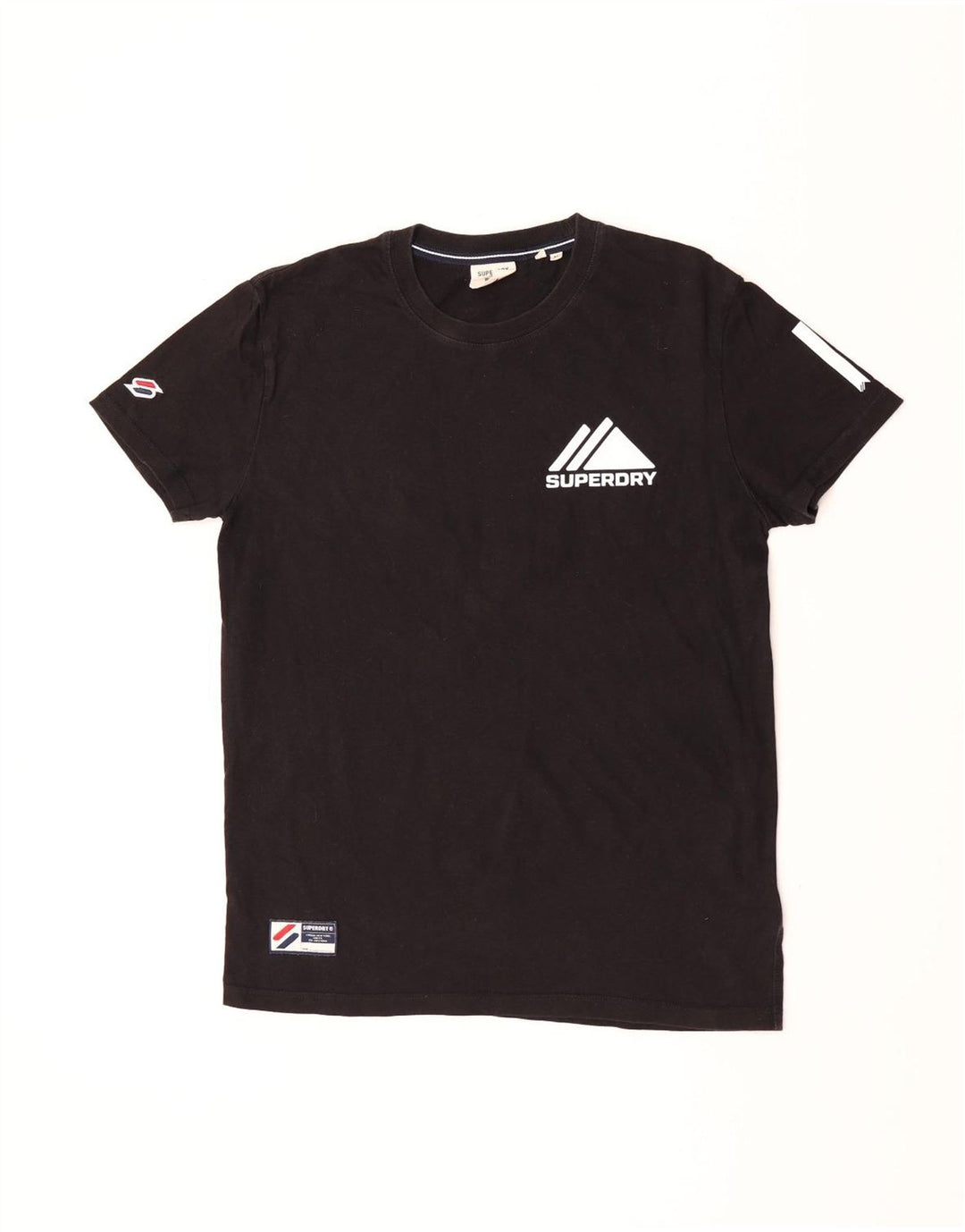 Superdry Herren Grafik-T-Shirt-Oberteil aus mittelschwarzer Baumwolle