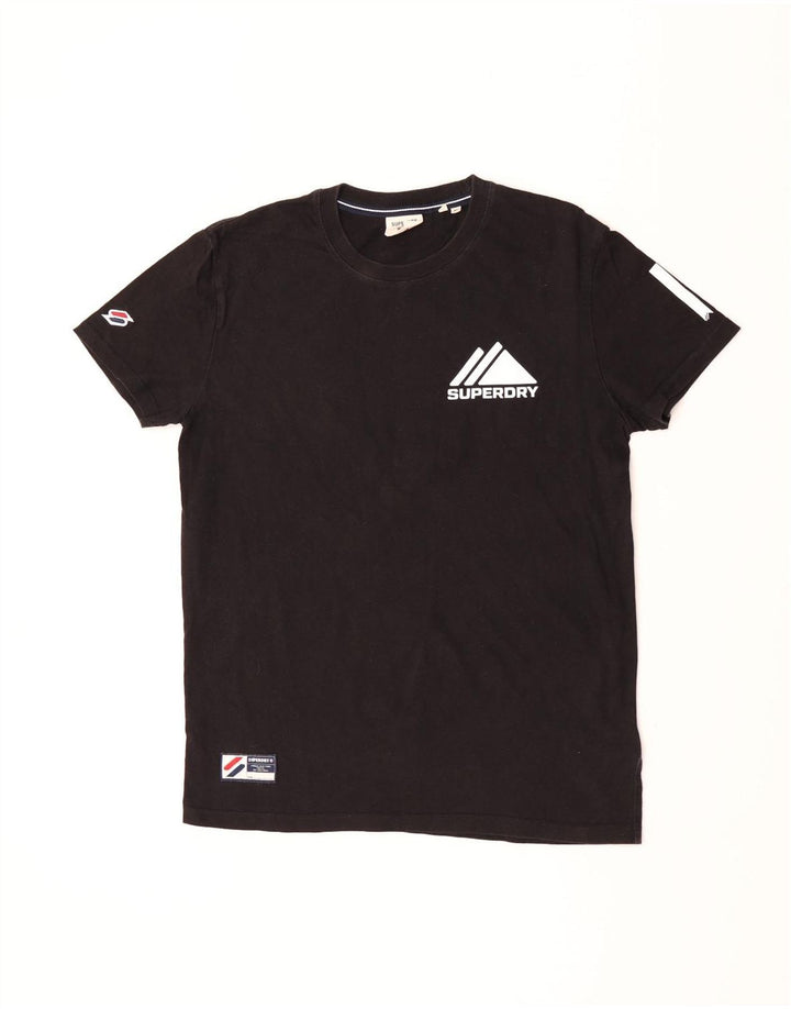Superdry Herren Grafik-T-Shirt-Oberteil aus mittelschwarzer Baumwolle